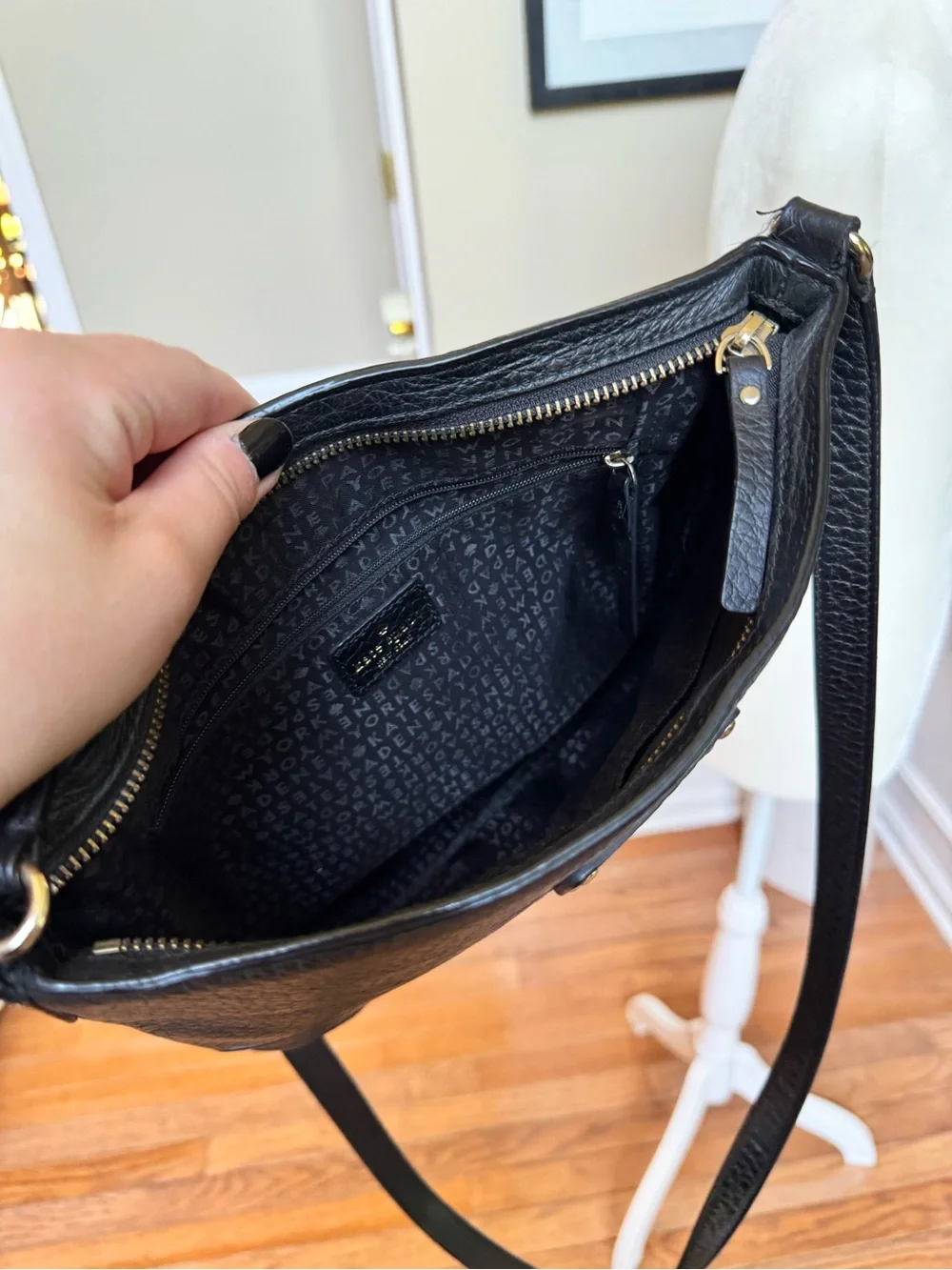 kate spade Black Pebbled Leather Crossbody Organizer